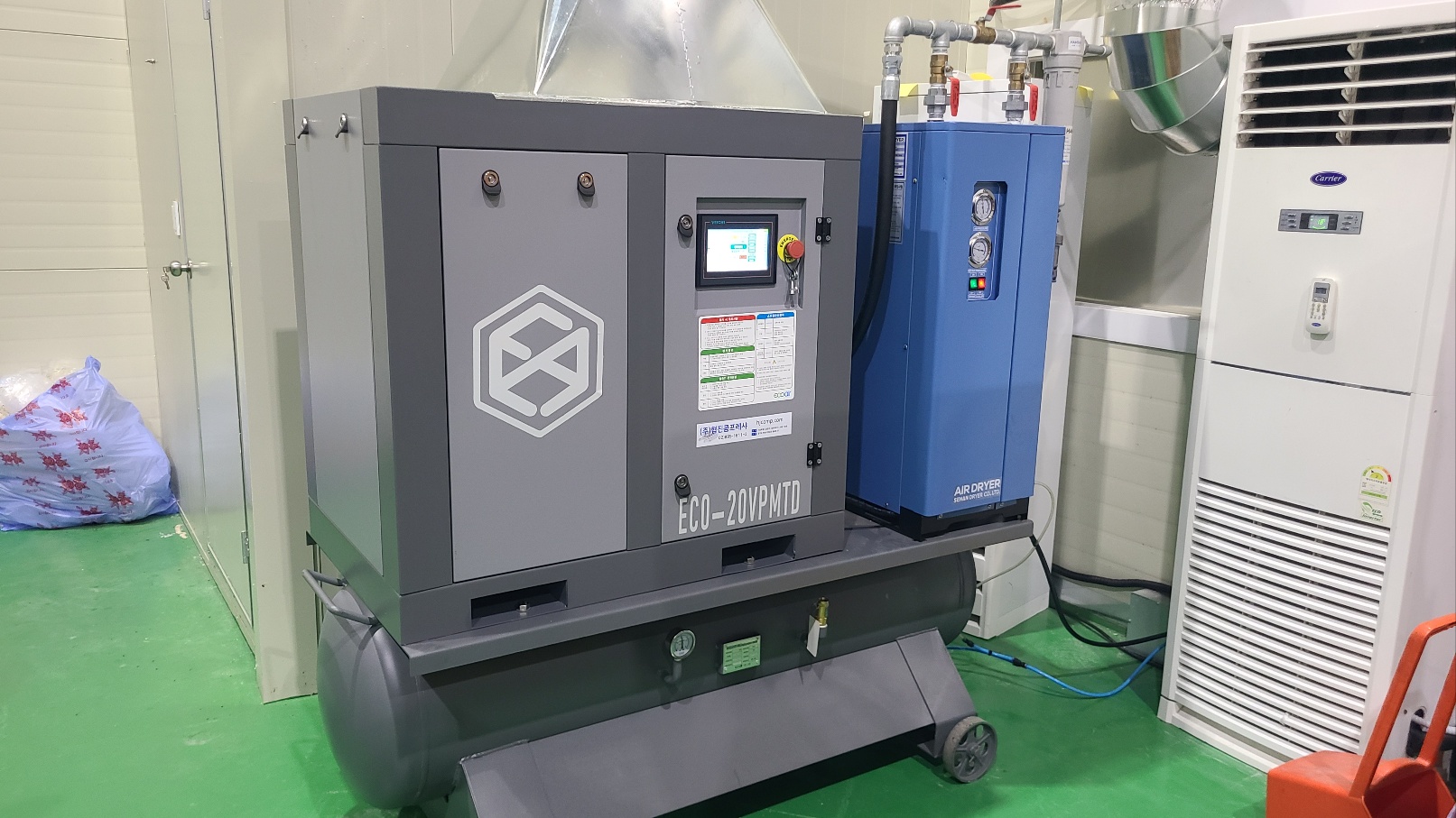 콤프레샤 설치 사진